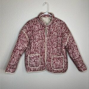 Floral Quilted Jacket with Pockets